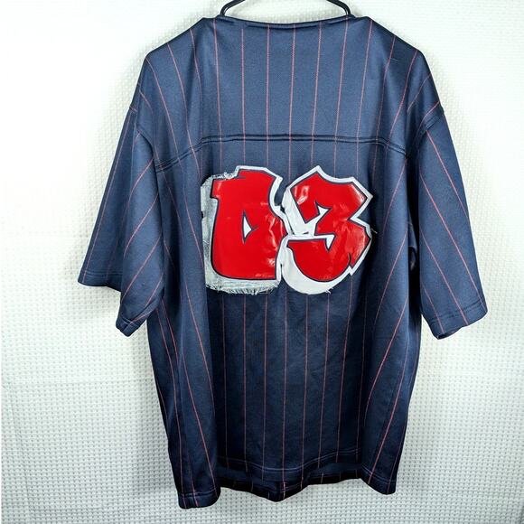 Veezo XL Jersey Shirt Mens Atlanta 03 Hip Hop Y2K Pinstripe Embroidered Rare - Picture 6 of 6